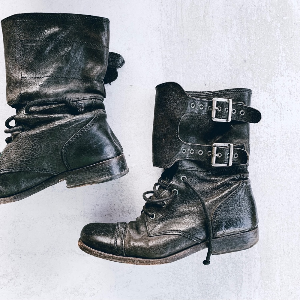 ALL SAINTS • leather damisi combat boots